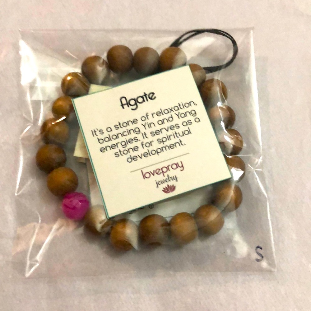 NWT Pink Agate Bracelet
